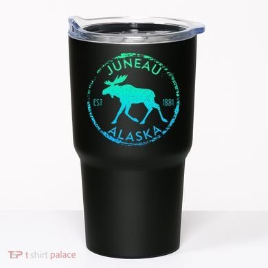 Juneau Alaska Moose Gradient Distressed Souvenir Tumbler
