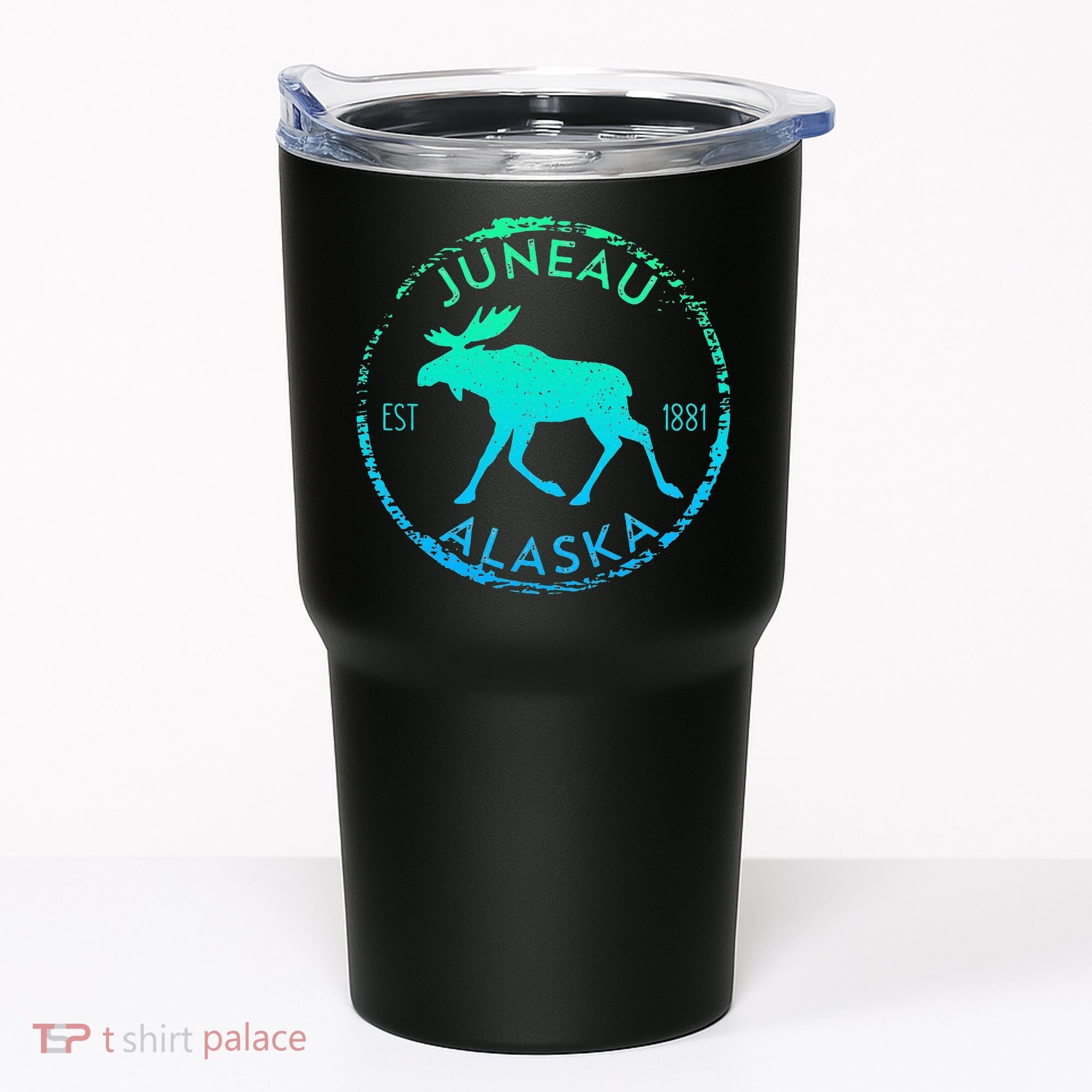 Juneau Alaska Moose Gradient Distressed Souvenir Tumbler