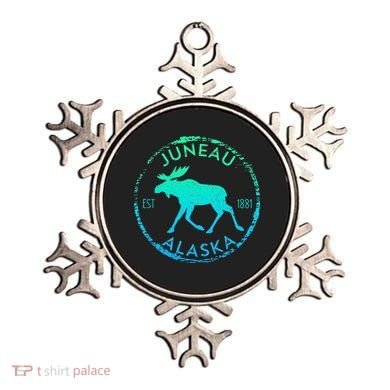 Juneau Alaska Moose Gradient Distressed Souvenir Ornament