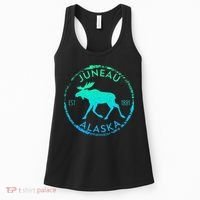 Juneau Alaska Moose Gradient Distressed Souvenir Women's Tank Top thumb 0