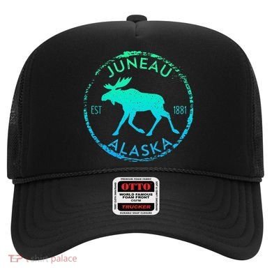 Juneau Alaska Moose Gradient Distressed Souvenir Hat