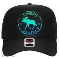 Juneau Alaska Moose Gradient Distressed Souvenir Hat thumb 0