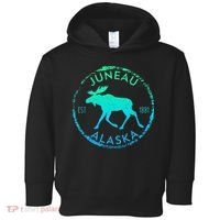 Juneau Alaska Moose Gradient Distressed Souvenir Toddler Hoodie thumb 0