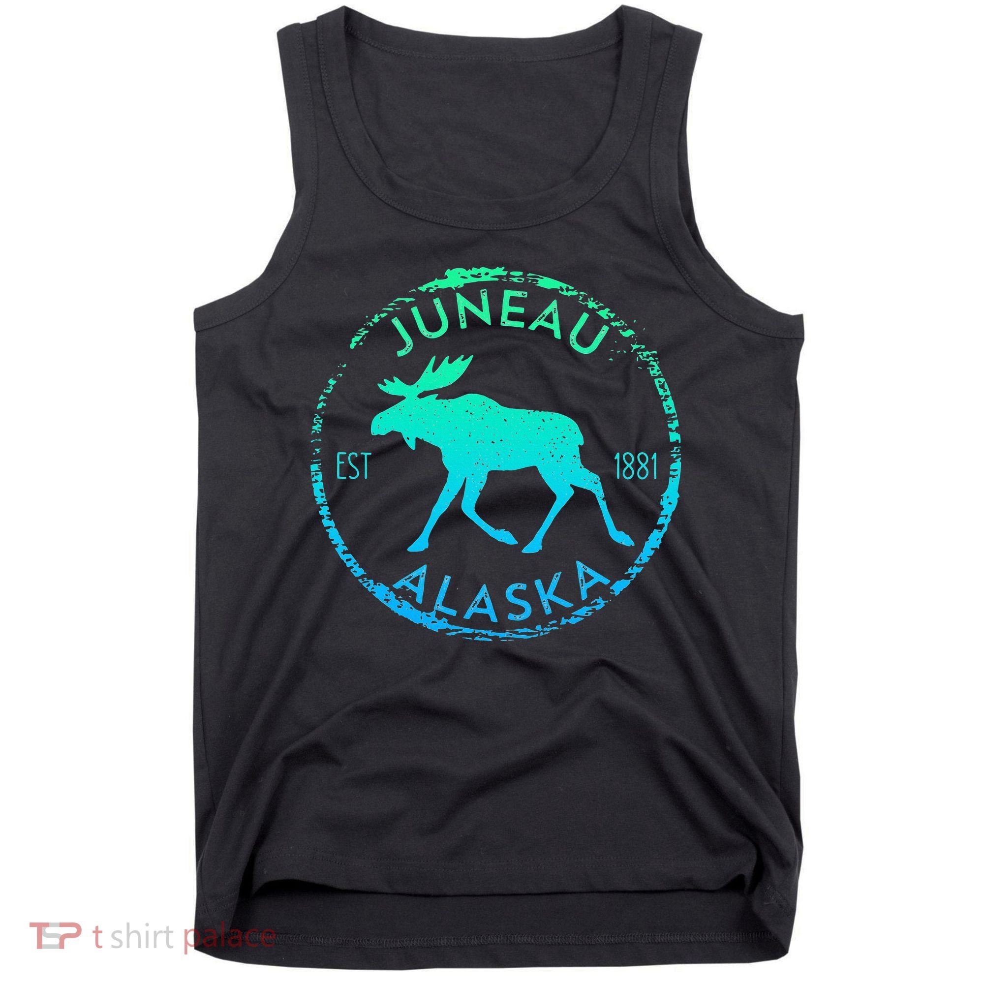 Juneau Alaska Moose Gradient Distressed Souvenir Tank Top