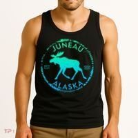 Juneau Alaska Moose Gradient Distressed Souvenir Tank Top thumb 3