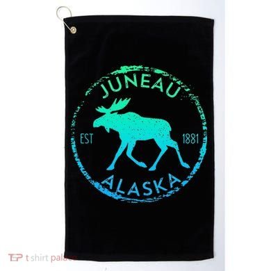 Juneau Alaska Moose Gradient Distressed Souvenir Golf Towel