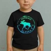 Juneau Alaska Moose Gradient Distressed Souvenir Toddler T-Shirt thumb 2