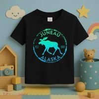 Juneau Alaska Moose Gradient Distressed Souvenir Toddler T-Shirt thumb 3