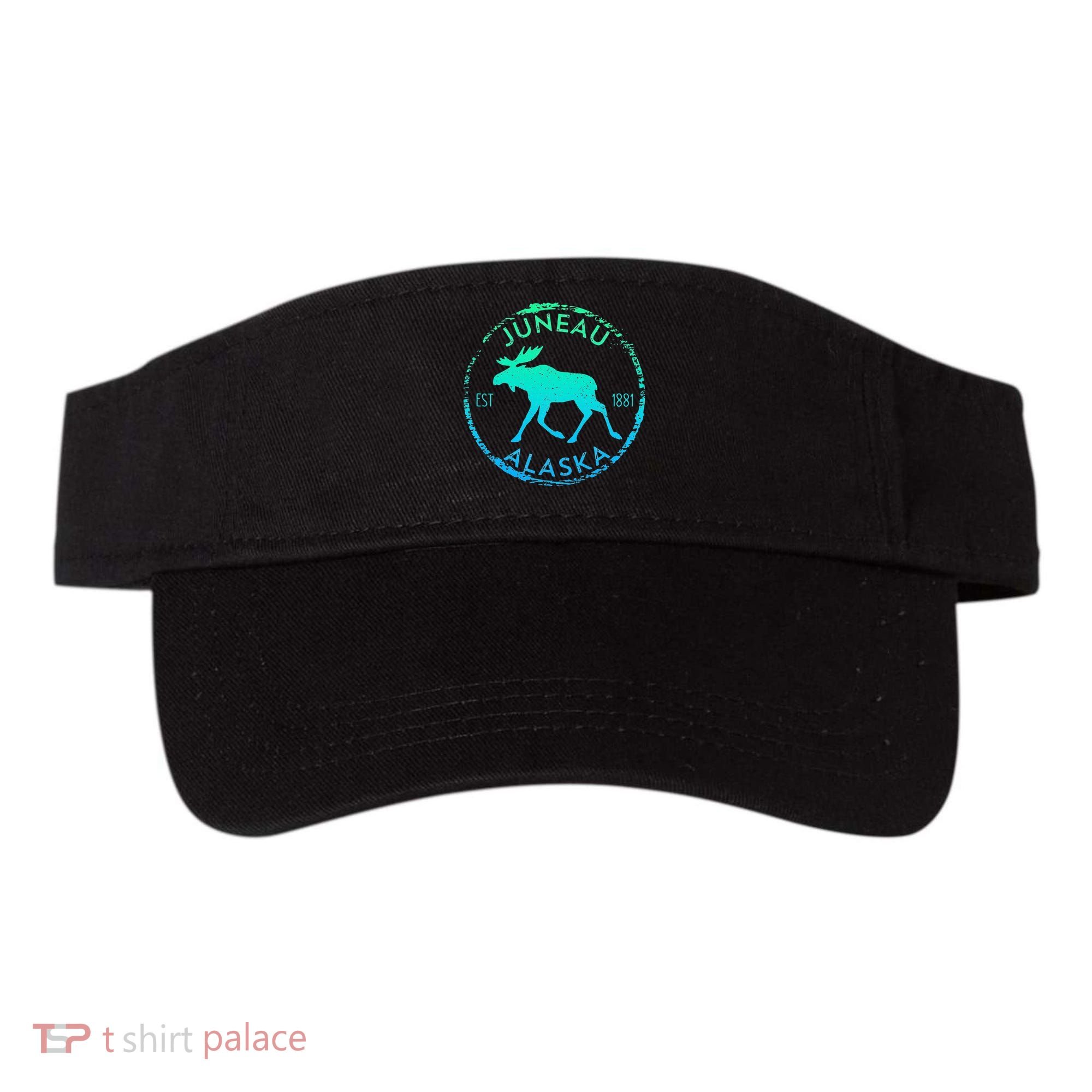 Juneau Alaska Moose Gradient Distressed Souvenir Visor
