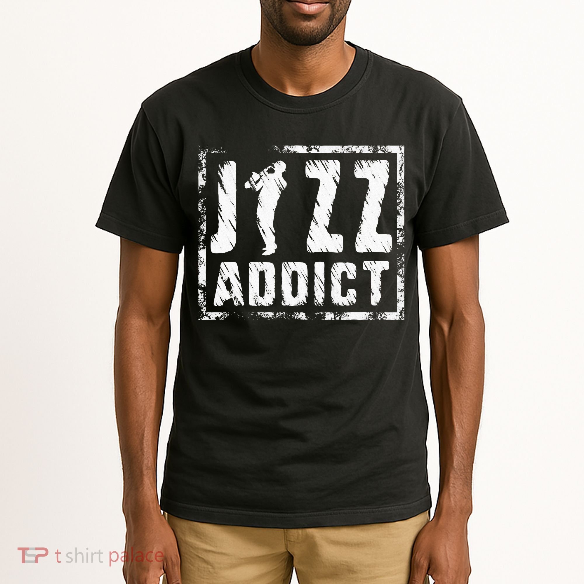 Jazz Addict Musician Music Trumpet Trombone Guitar Player Tall T-Shirt