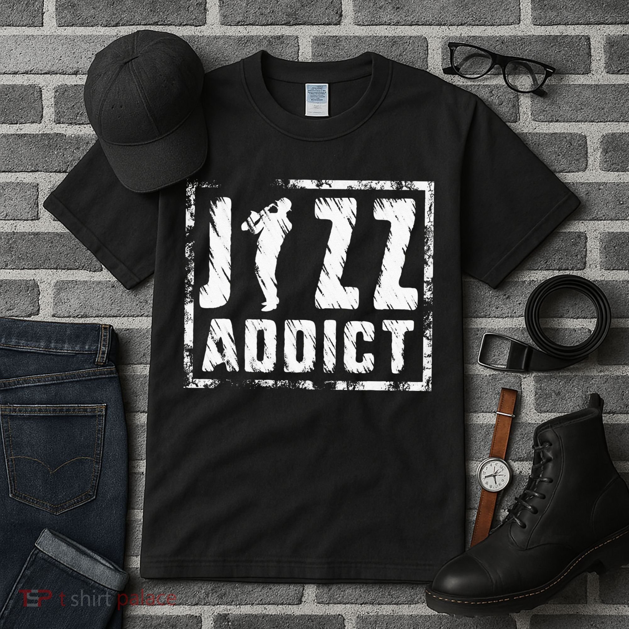 Jazz Addict Musician Music Trumpet Trombone Guitar Player Tall T-Shirt