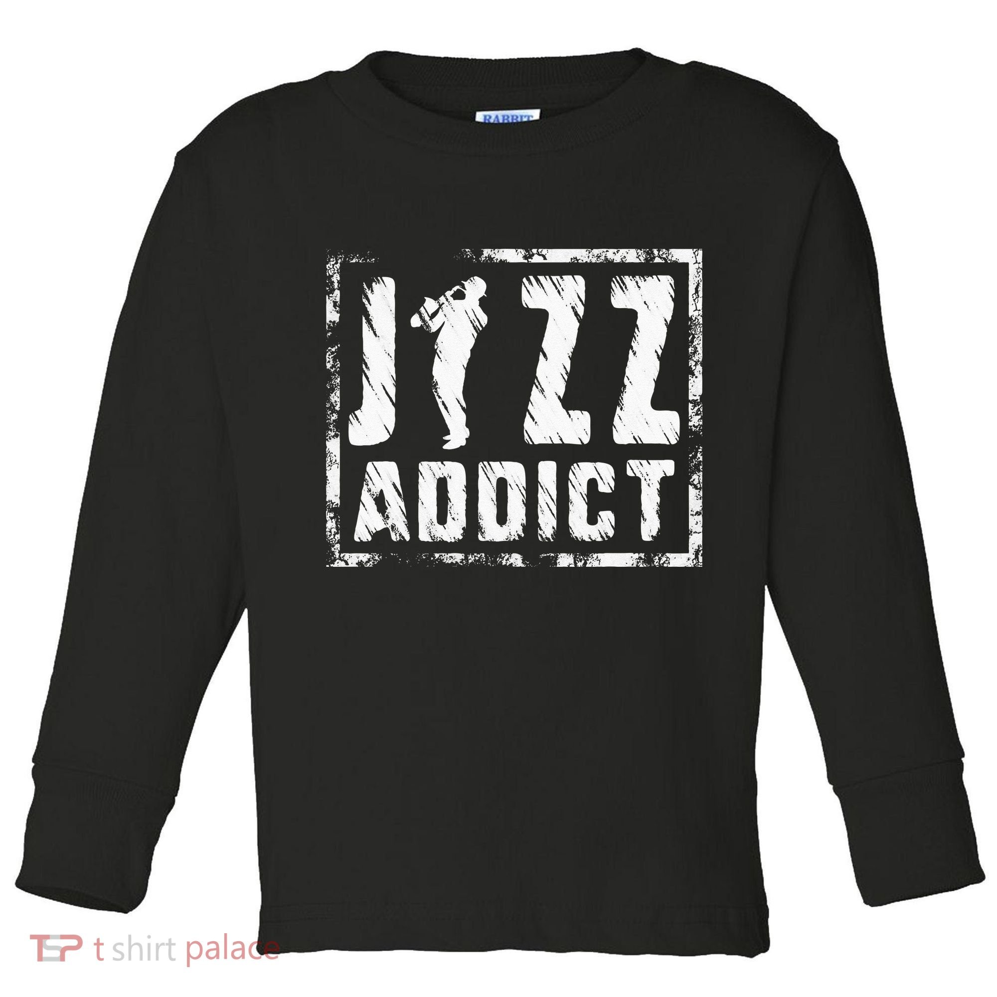 Jazz Addict Musician Music Trumpet Trombone Guitar Player Toddler Long Sleeve Shirt