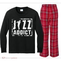 Jazz Addict Musician Music Trumpet Trombone Guitar Player Kids Long Sleeve Plaid Pajama Set thumb 0