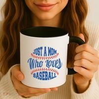 Just A Mom Who Loves Baseball Coffee Mug thumb 3