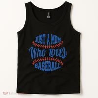 Just A Mom Who Loves Baseball Tank Top thumb 2