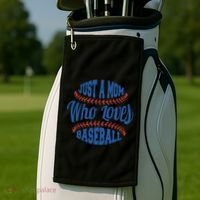 Just A Mom Who Loves Baseball Golf Towel thumb 2