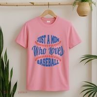 Just A Mom Who Loves Baseball T-Shirt thumb 2