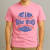 Just A Mom Who Loves Baseball T-Shirt thumb 3