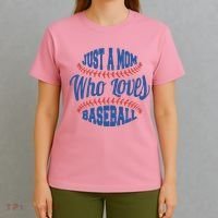 Just A Mom Who Loves Baseball T-Shirt thumb 4