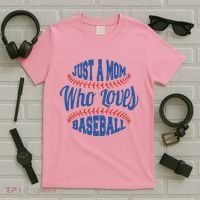 Just A Mom Who Loves Baseball T-Shirt thumb 5
