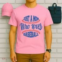 Just A Mom Who Loves Baseball T-Shirt thumb 6