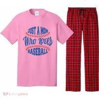 Just A Mom Who Loves Baseball Pajama Set thumb 0