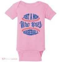 Just A Mom Who Loves Baseball Baby Bodysuit thumb 0