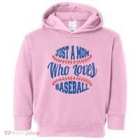 Just A Mom Who Loves Baseball Toddler Hoodie thumb 0