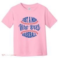 Just A Mom Who Loves Baseball Toddler T-Shirt thumb 0