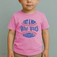 Just A Mom Who Loves Baseball Toddler T-Shirt thumb 2