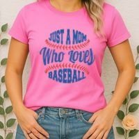 Just A Mom Who Loves Baseball Women's T-Shirt thumb 2