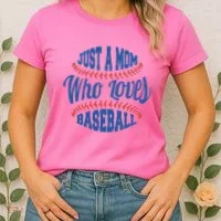 Just A Mom Who Loves Baseball Women's T-Shirt thumb 2