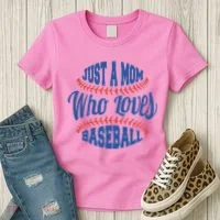 Just A Mom Who Loves Baseball Women's T-Shirt thumb 3