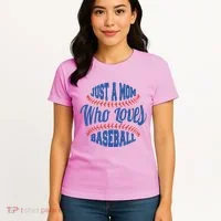 Just A Mom Who Loves Baseball Women's T-Shirt thumb 4