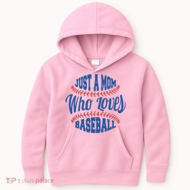 Just A Mom Who Loves Baseball Kids Hoodie