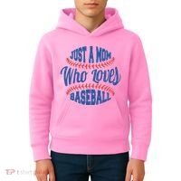 Just A Mom Who Loves Baseball Kids Hoodie thumb 4
