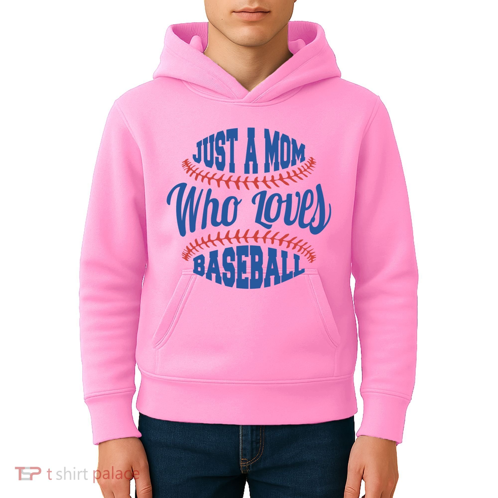 Just A Mom Who Loves Baseball Kids Hoodie