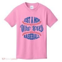 Just A Mom Who Loves Baseball Kids T-Shirt thumb 0