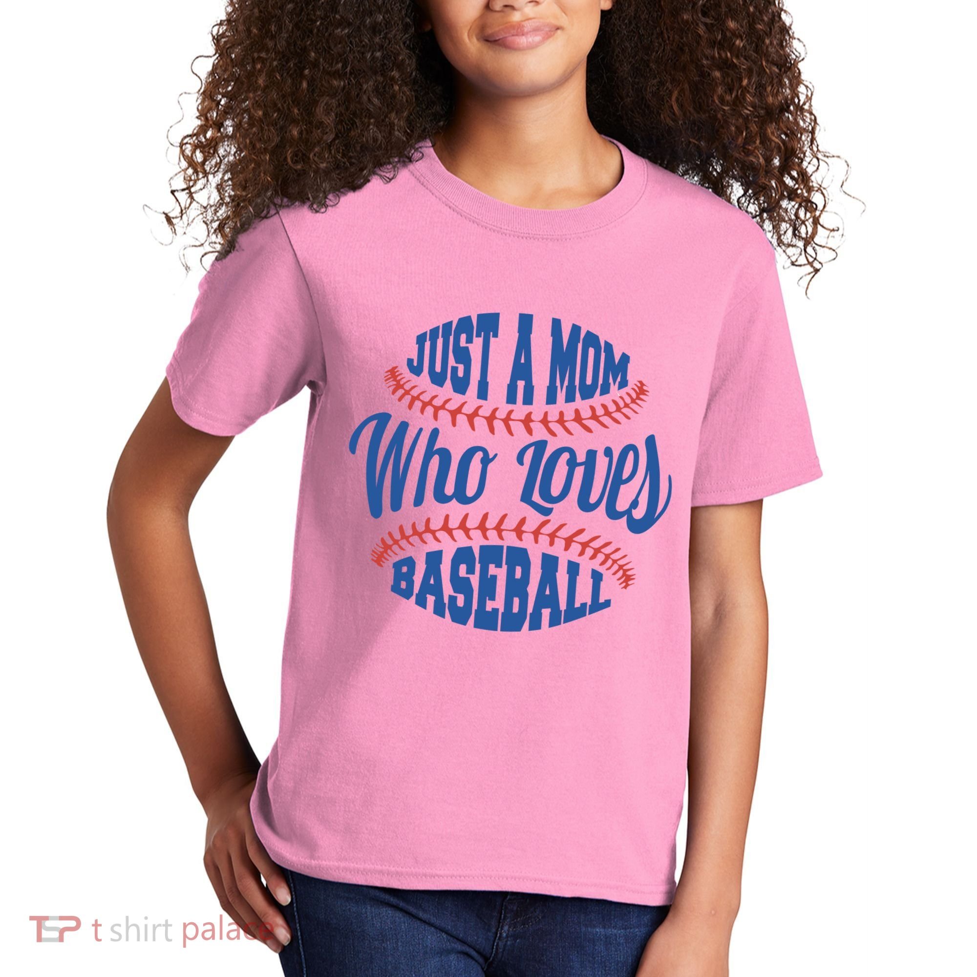 Just A Mom Who Loves Baseball Kids T-Shirt