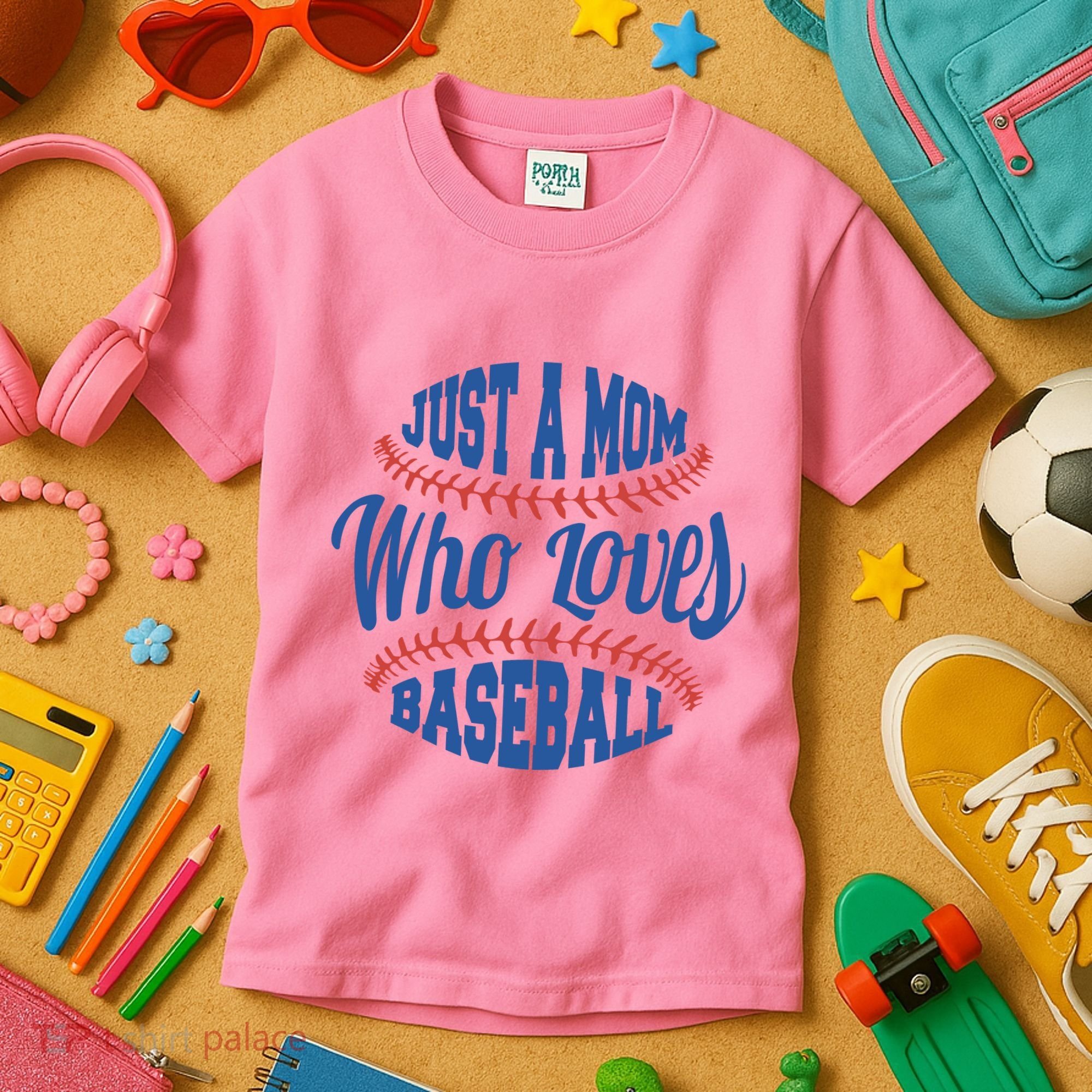 Just A Mom Who Loves Baseball Kids T-Shirt