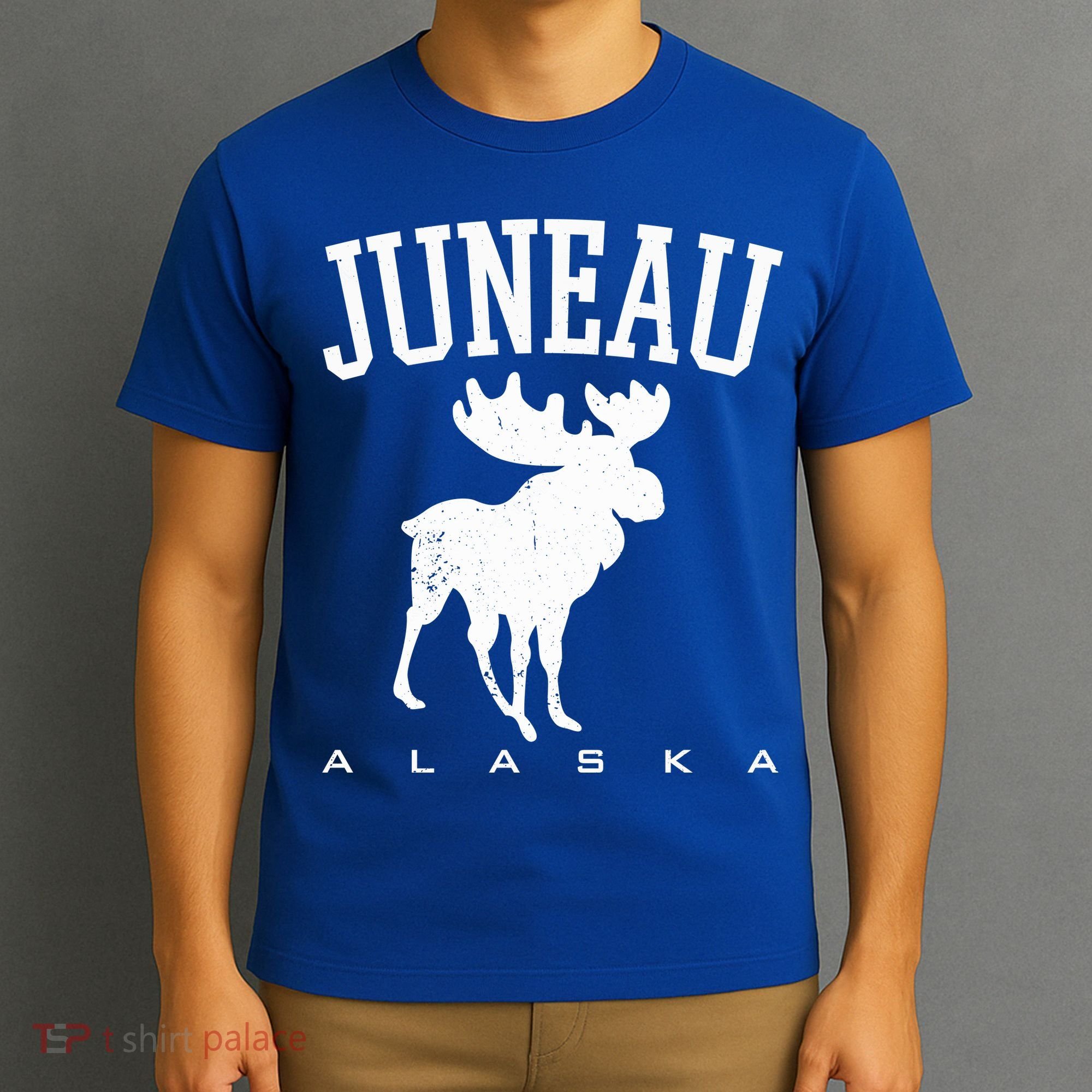 Juneau Alaska Moose Family Hiking Camping Trip Retro Vintage Funny Gift T-Shirt