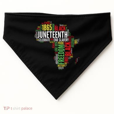 Juneteenth Africa Map Rd Art Black Pride Juneteenth USA-Made Doggie Bandana