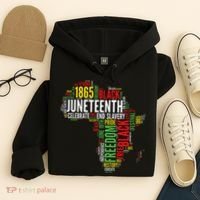Juneteenth Africa Map Rd Art Black Pride Juneteenth Hoodie thumb 4