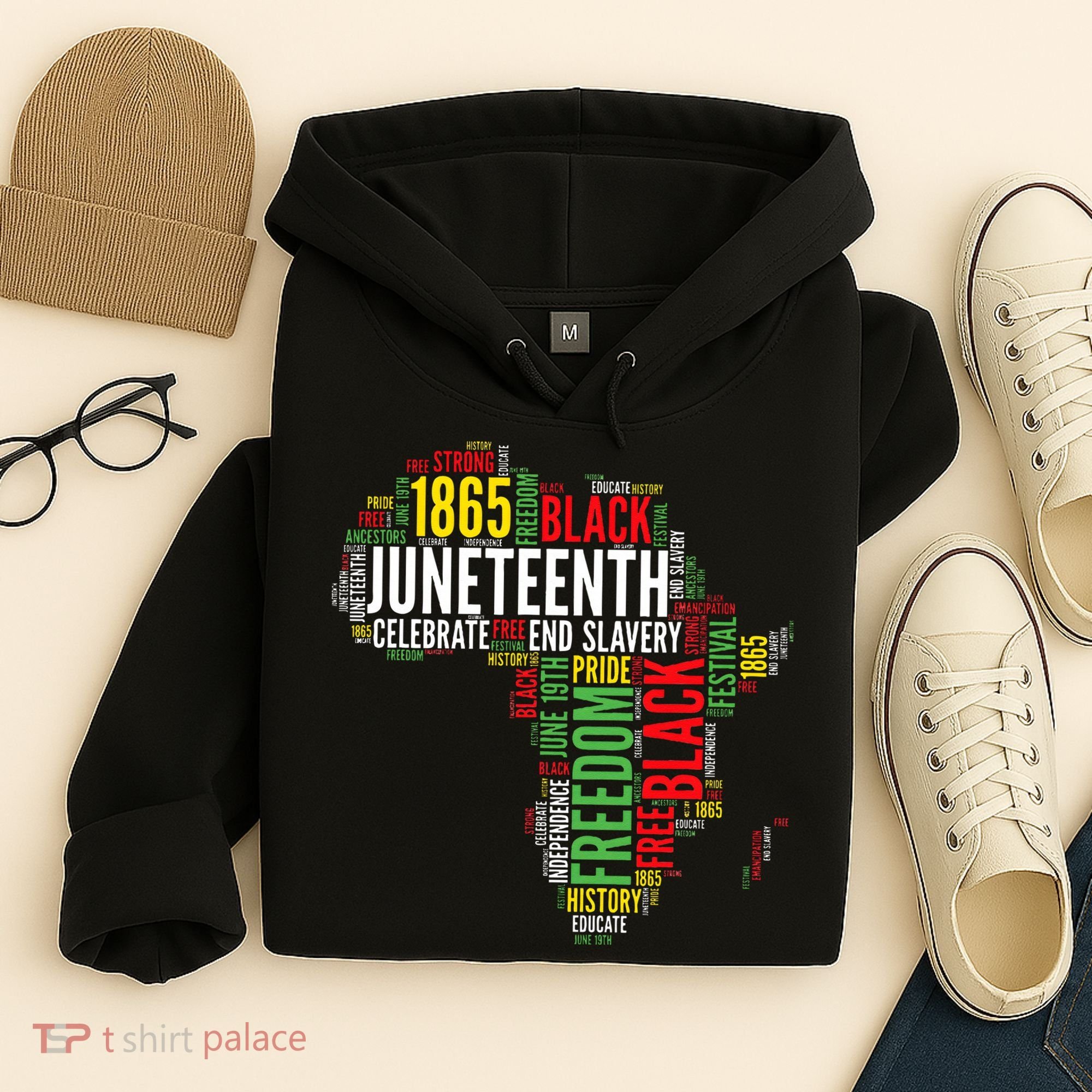 Juneteenth Africa Map Rd Art Black Pride Juneteenth Hoodie