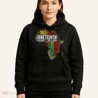 Juneteenth Africa Map Rd Art Black Pride Juneteenth Hoodie thumb 5