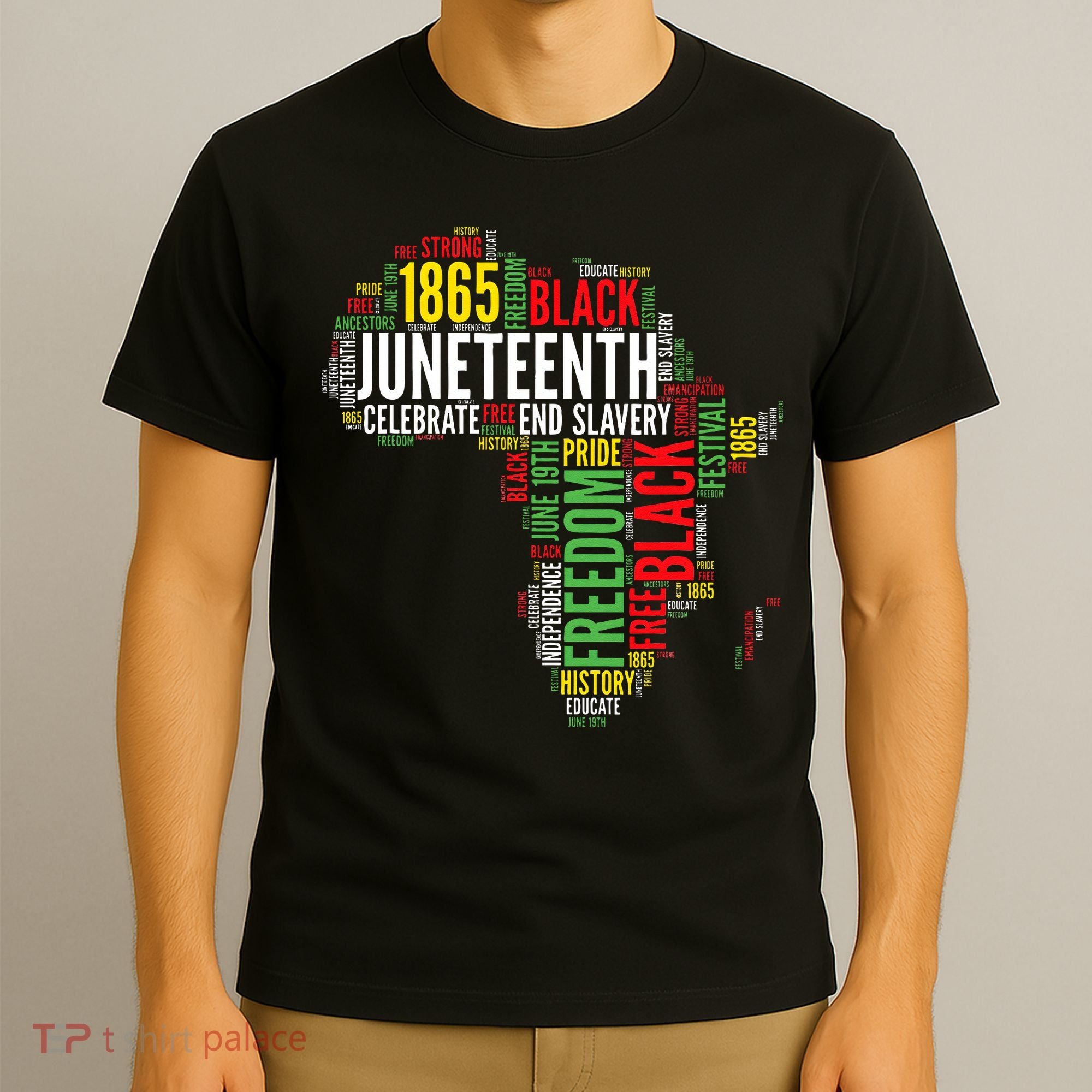 Juneteenth Africa Map Rd Art Black Pride Juneteenth T-Shirt