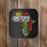 Juneteenth Africa Map Rd Art Black Pride Juneteenth Coaster thumb 0