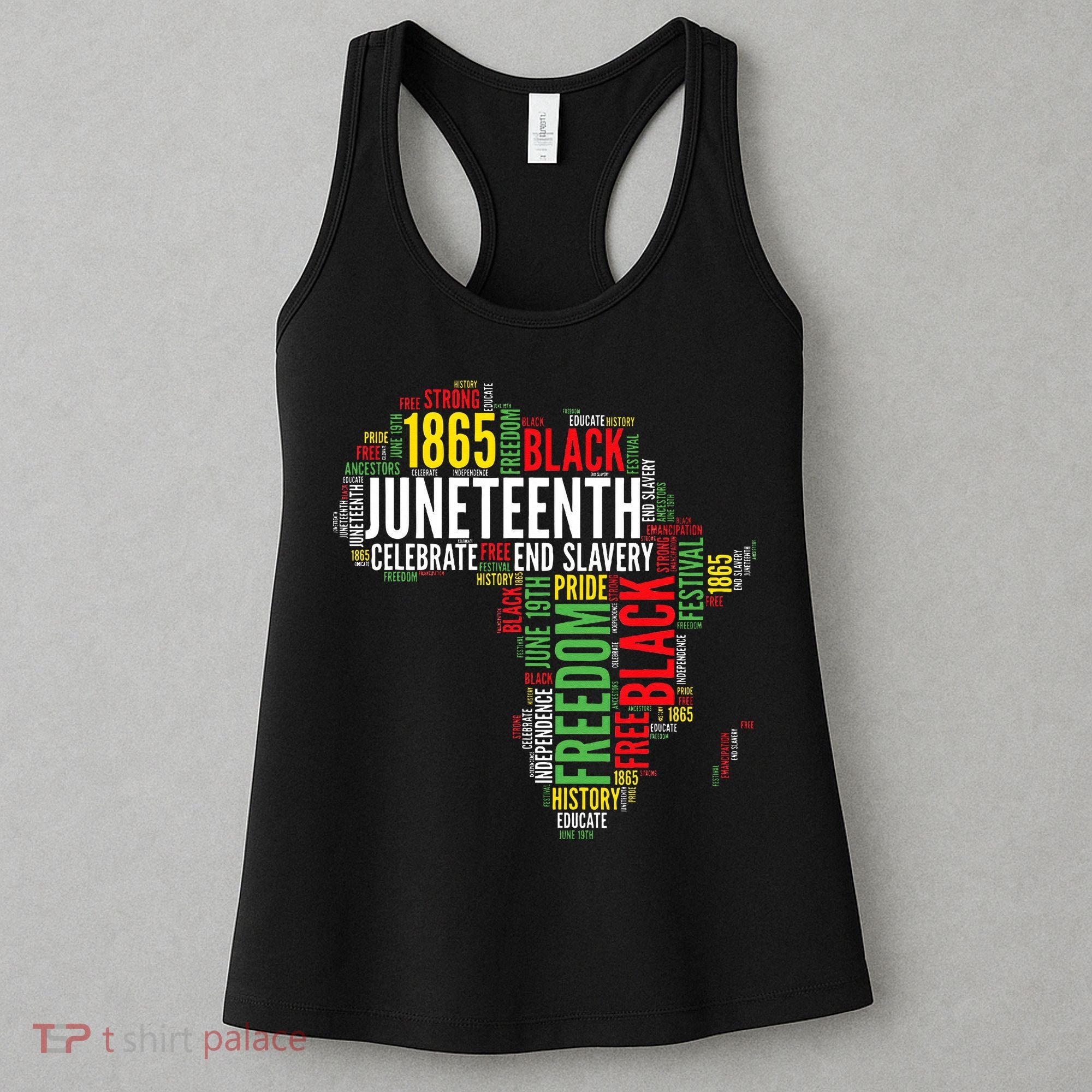 Juneteenth Africa Map Rd Art Black Pride Juneteenth Women's Tank Top