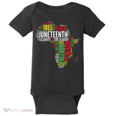 Juneteenth Africa Map Rd Art Black Pride Juneteenth Baby Bodysuit