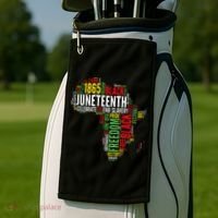 Juneteenth Africa Map Rd Art Black Pride Juneteenth Golf Towel thumb 2